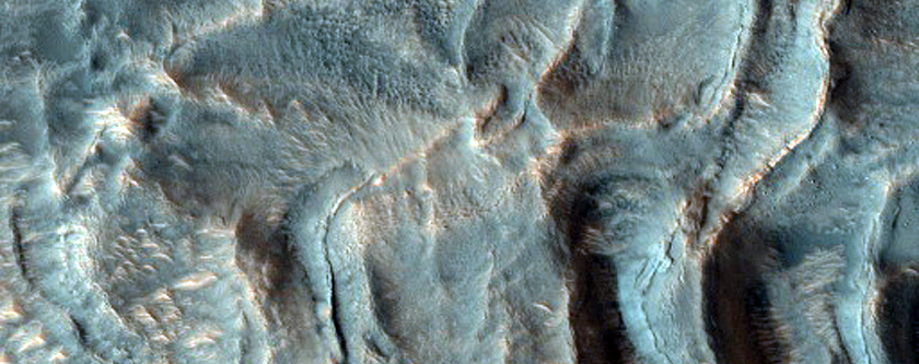 Flows From Central Peak of Moreux Crater
