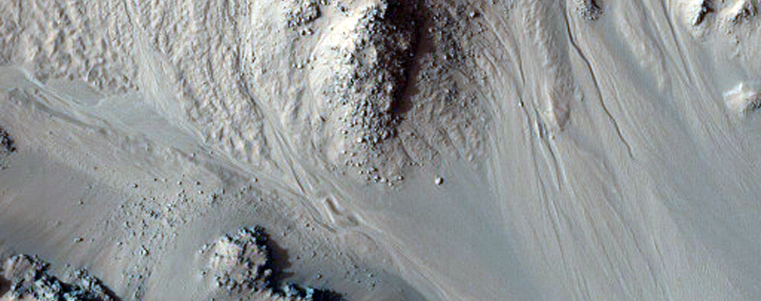 Gullies in Hale Crater Central Peak Seen in MOC Image M0904718