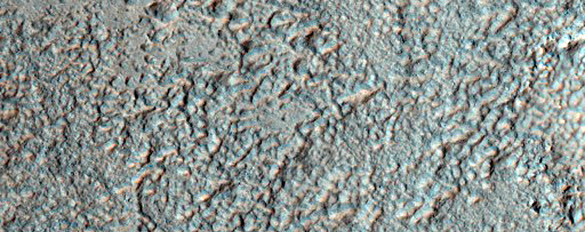 Sediments rocossos que semblen emanar des del canal de Warrego Valles