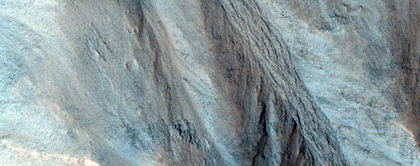 Gullies in Alcove Near Head of Dao Vallis in HiRISE Image PSP_007951_1465