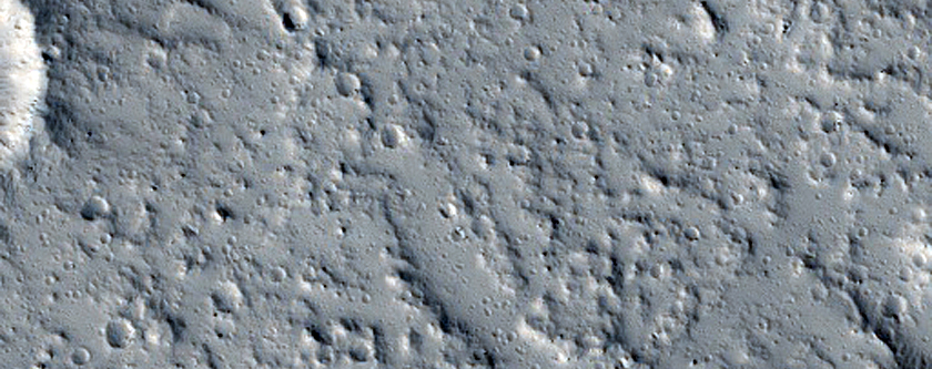 Sample of Long Lava Flows Northeast of Tharsis Tholus