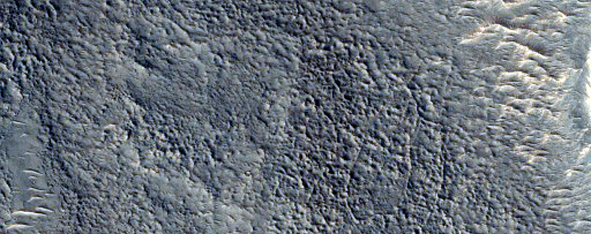 Layered Material Exposed on Crater Floor