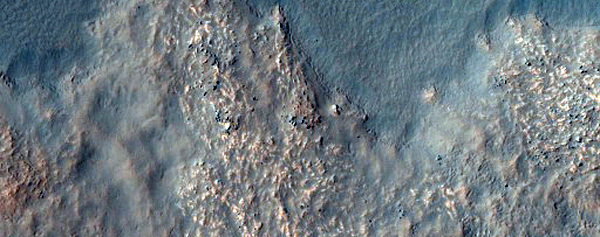 Gullies in North-Facing Wall of Crater