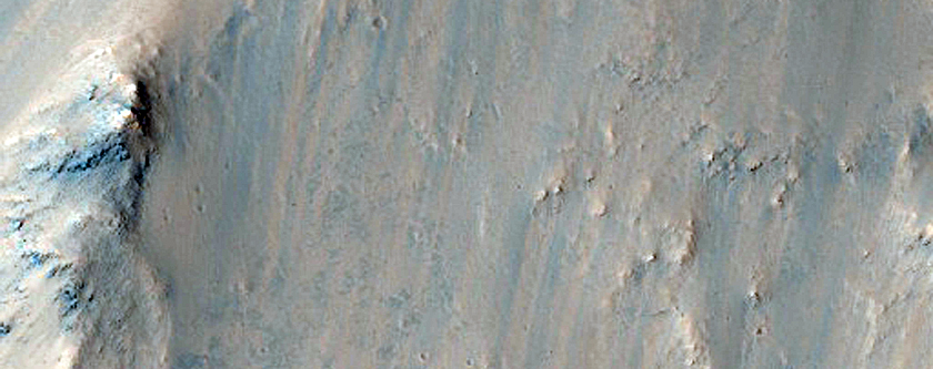 Iron and Magnesium Phyllosilicates on Crater Wall in Noachis Region