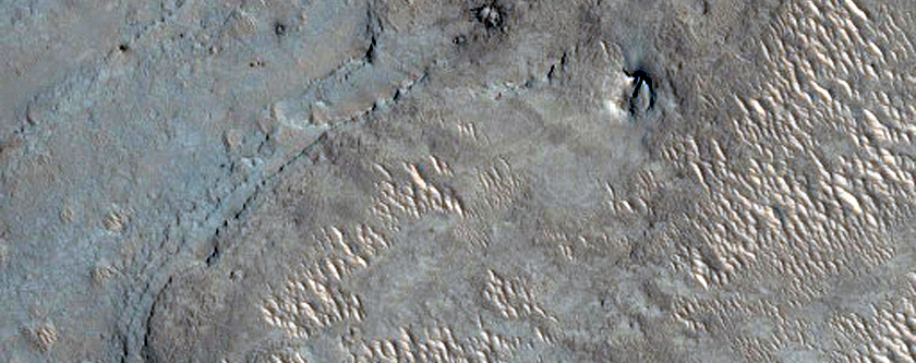Layers in Crater Near West Rim of Gale Crater
