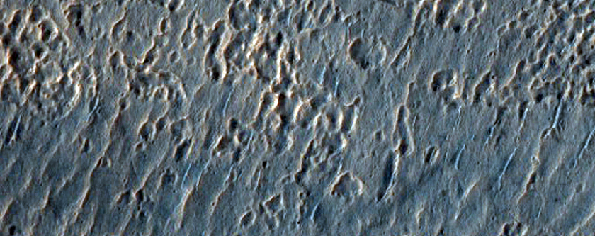 Rocky Units on Crater Floor in East Promethei Terra