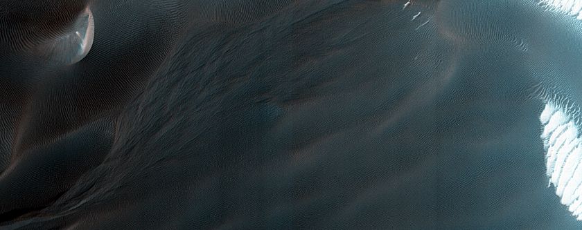 Gully and Fan in Southern Hemisphere Crater