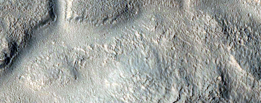 Gullies and Flow Features along Crater Wall in Promethei Terra