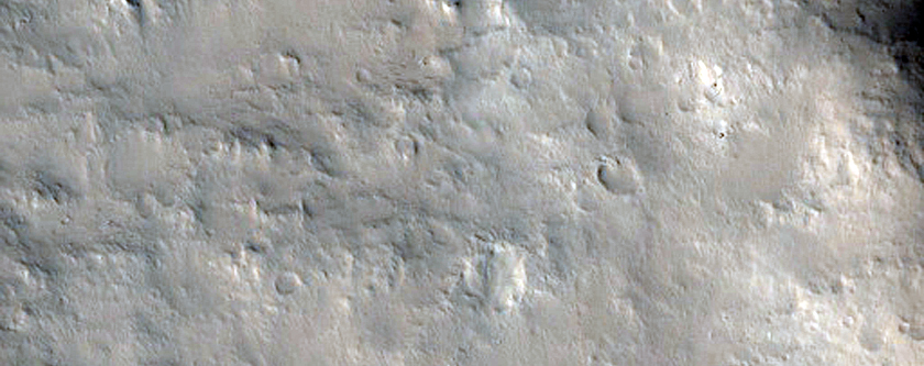 Western Half of Medusae Fossae Pedestal Crater