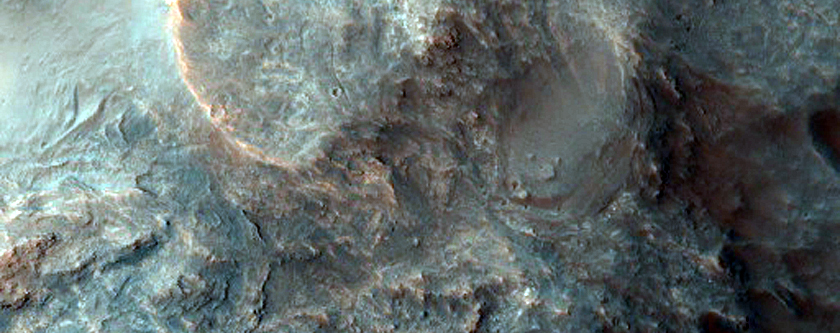 Layers Exposed in the Central Uplift of an Unnamed Crater