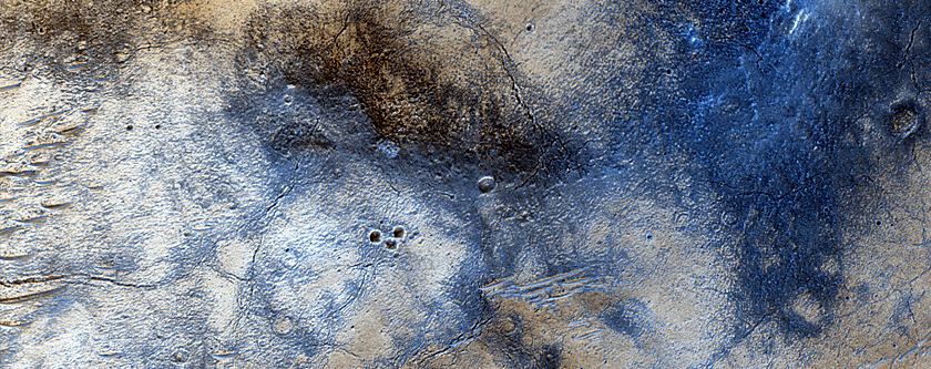 Crater with Central Uplift Near Dawes Crater
