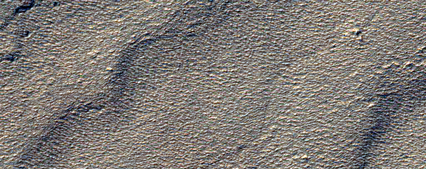 South Polar Layered Deposits Exposed in Bend in Trough Wall