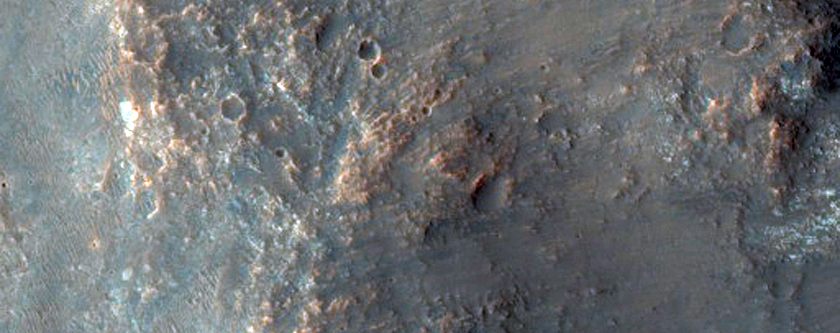 Landforms in Rim of Ancient Crater