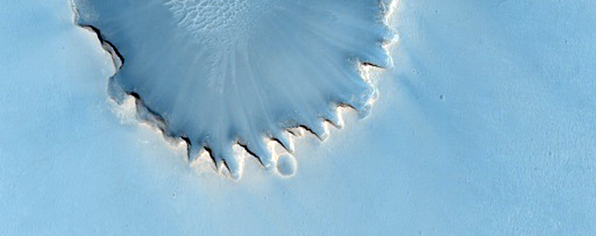 Verblassende Spuren des Mars-Rovers Opportunity in der Nähe des Victoria-Kraters