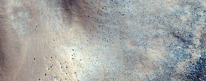 Curvilinear Ridges and Cratered Plain in Amenthes Region