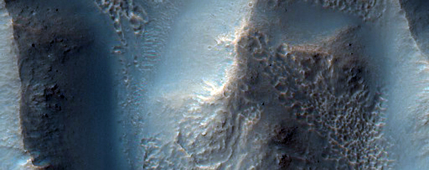 Gullies on South-Facing Slopes of Crater