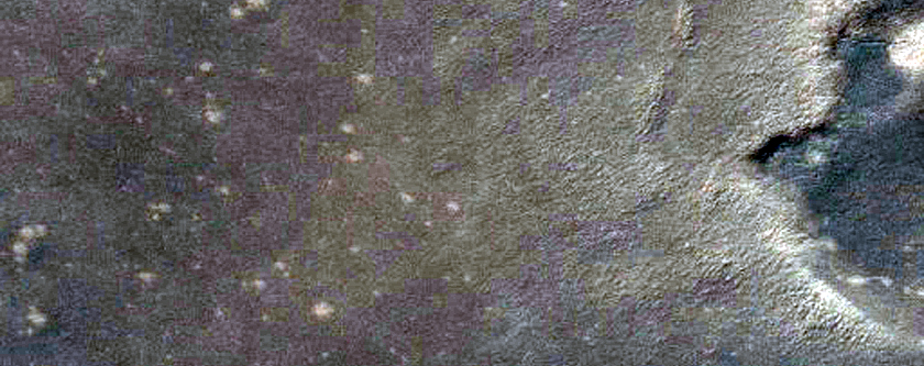 Dark Area on South Polar Layered Deposits