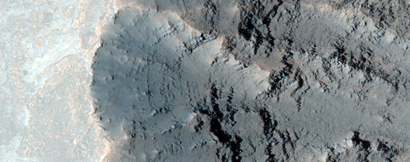 Light-Toned Layering along Edge of Ius Chasma Wallrock and Plains