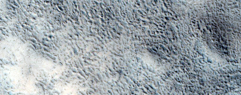 Dark Spot North of Tartarus Colles and Surrounding Terrain