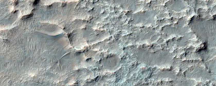 Basin North of Ladon Valles with Possible Clay-Rich Terrain