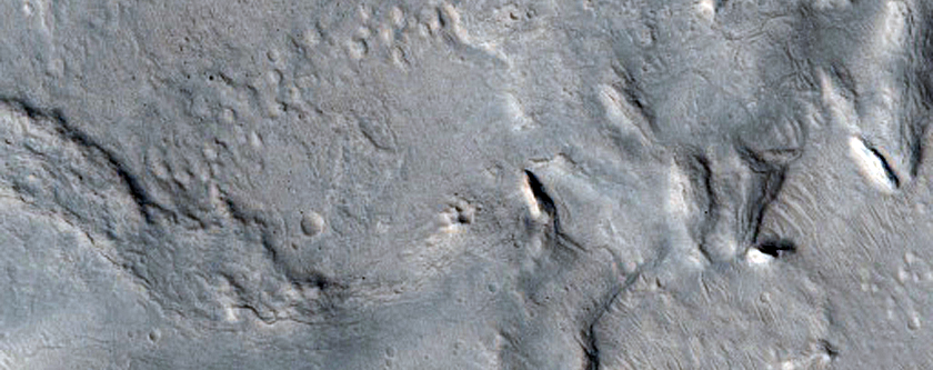 Crater in the Tempe Fossae Region