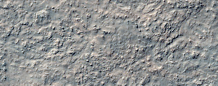Sinuous Ridge and Channel Features at East End of Frento Vallis System