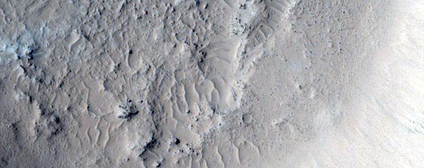 Recent Impact Crater with Dry Gullies