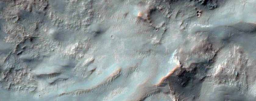 Streamlined Landforms on Terraces of Ritchey Crater