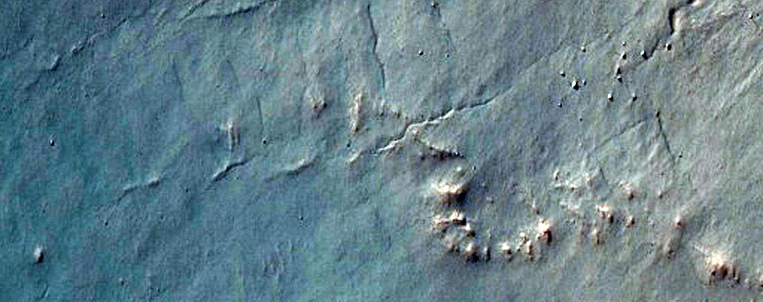 Gullies on Northeastern Wall of Crater