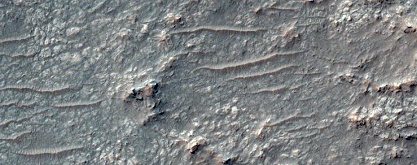 Bedrock on Floor of Large Crater