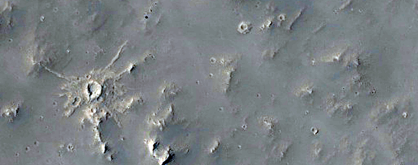 Fresh Crater on Lava Flows in Daedalia Planum
