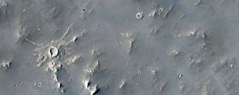 Fresh Crater on Lava Flows in Daedalia Planum