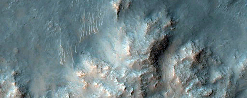 Layered Bedrock in Central Uplift of a Large Crater