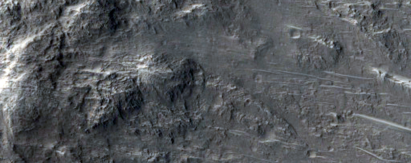 Central Peak of a Large Crater Near Mawrth Vallis