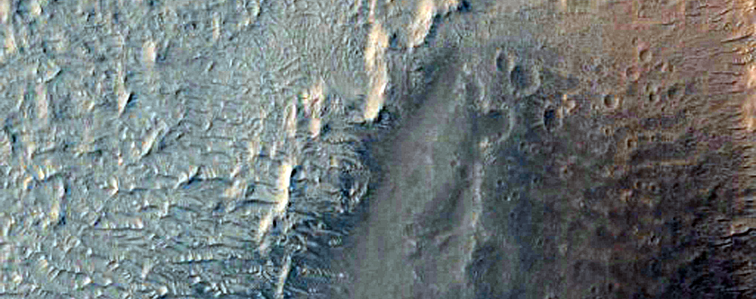 Platy-Ridged Lavas in Olympus Mons Aureole