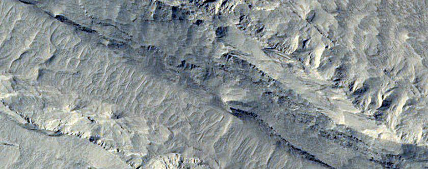 Yardang-Forming Material in Crater in THEMIS V14074003