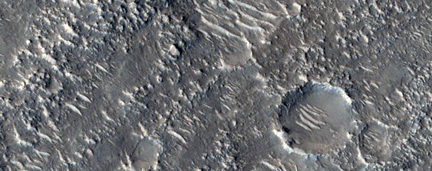 HiRISE Ejecta Of Well Preserved Impact Crater In South Utopia Planitia ESP