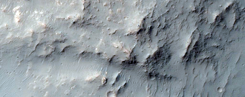 Bedrock Exposed by Impact Crater