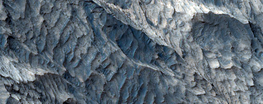 Contact Between Differing Mineralogies in West Candor Chasma