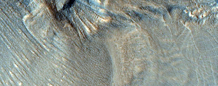 Mound with Central Pit Near Deuteronilus Mensae