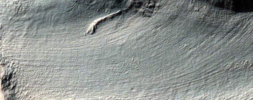 Erosional Feature on Crater Edge and Plain in Noachis Terra Region