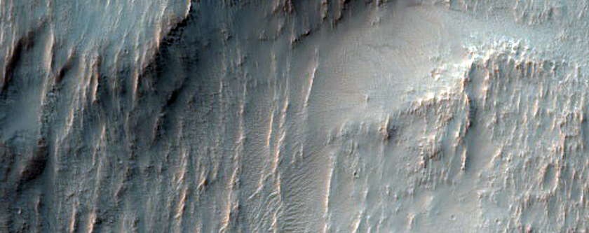 Submerged Rim of Crater and Floor Deposits from Uzboi Vallis