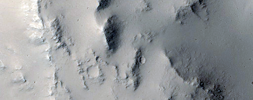 Downrange Rim of Unnamed Elliptical Crater