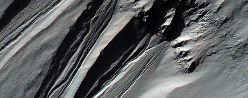 Gullied Crater Wall