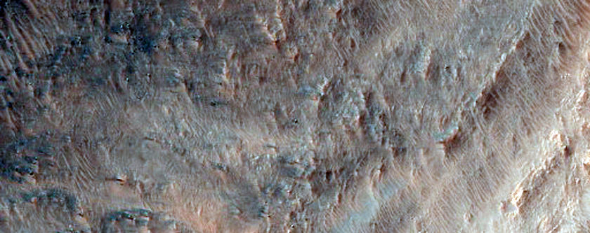 Exposure of Layered Bedrock on Northern Floor of Hellas Planitia