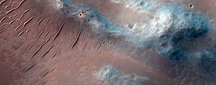 Crater in Terra Sabaea Containing Mantle Material