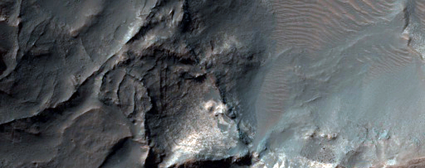 Ridges and Depressions on Crater Floor