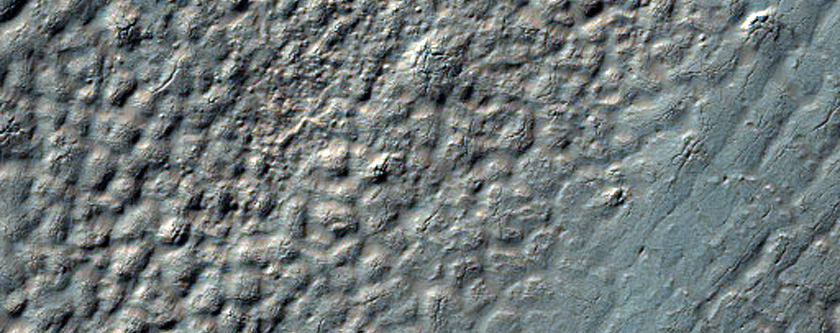 Channels and Flows Southwest of Hale Crater