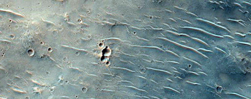 Ridged Terrain in Hesperia Planum Region