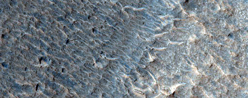 Oraibi Crater at Head of Streamlined Landform